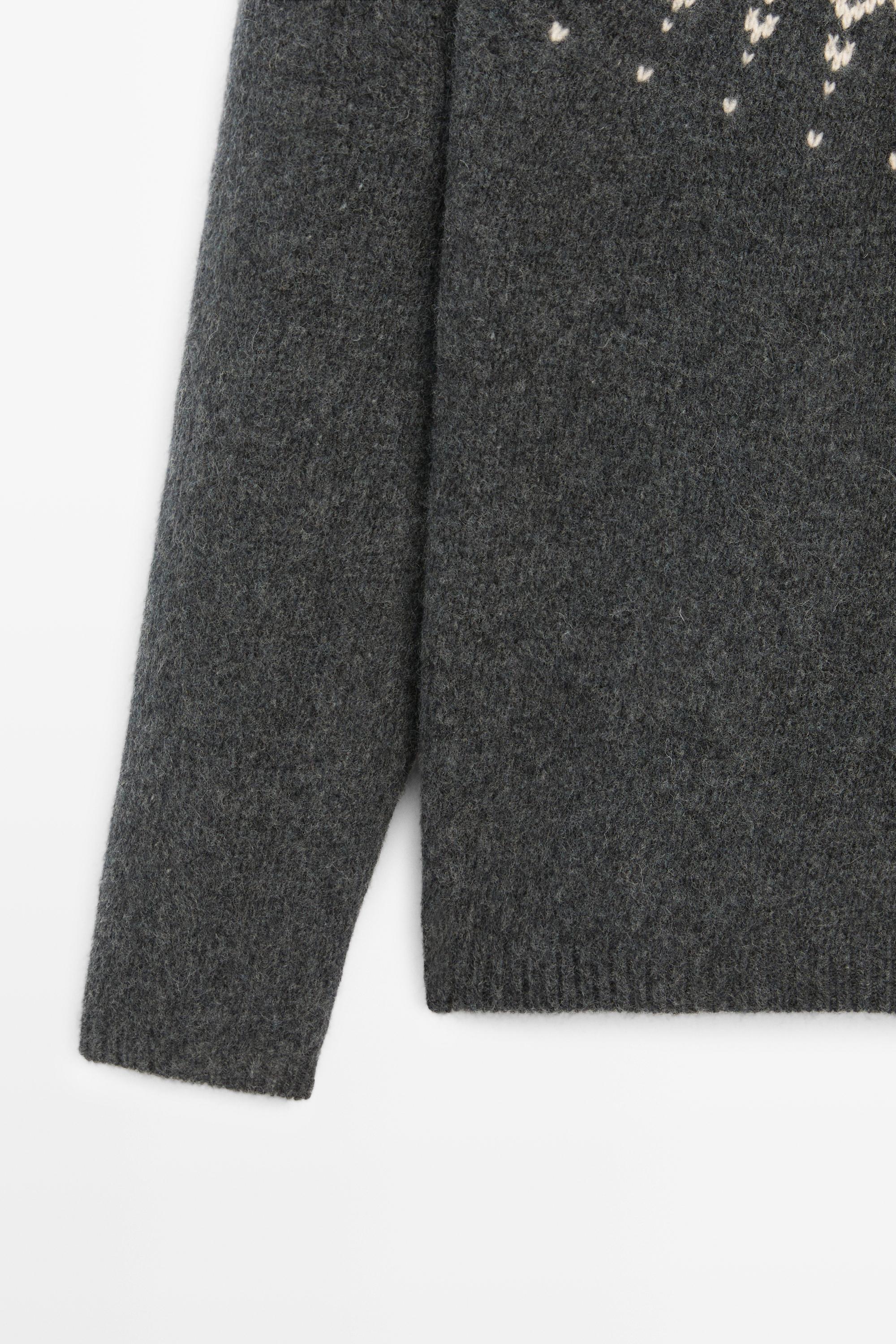 Pull en maille jacquard 100 % laine