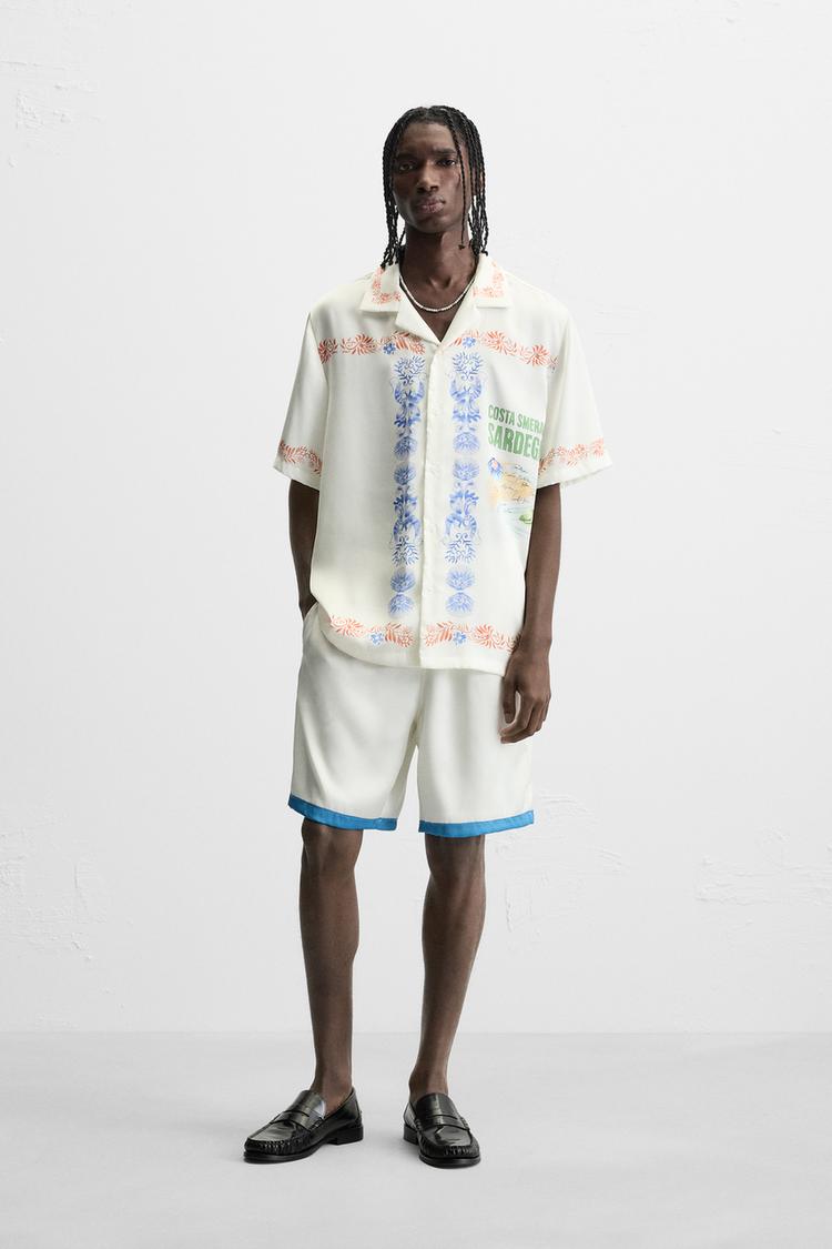 Camisas Zara Satin Effect Hombre Blancas En Camisa ZARA Efecto