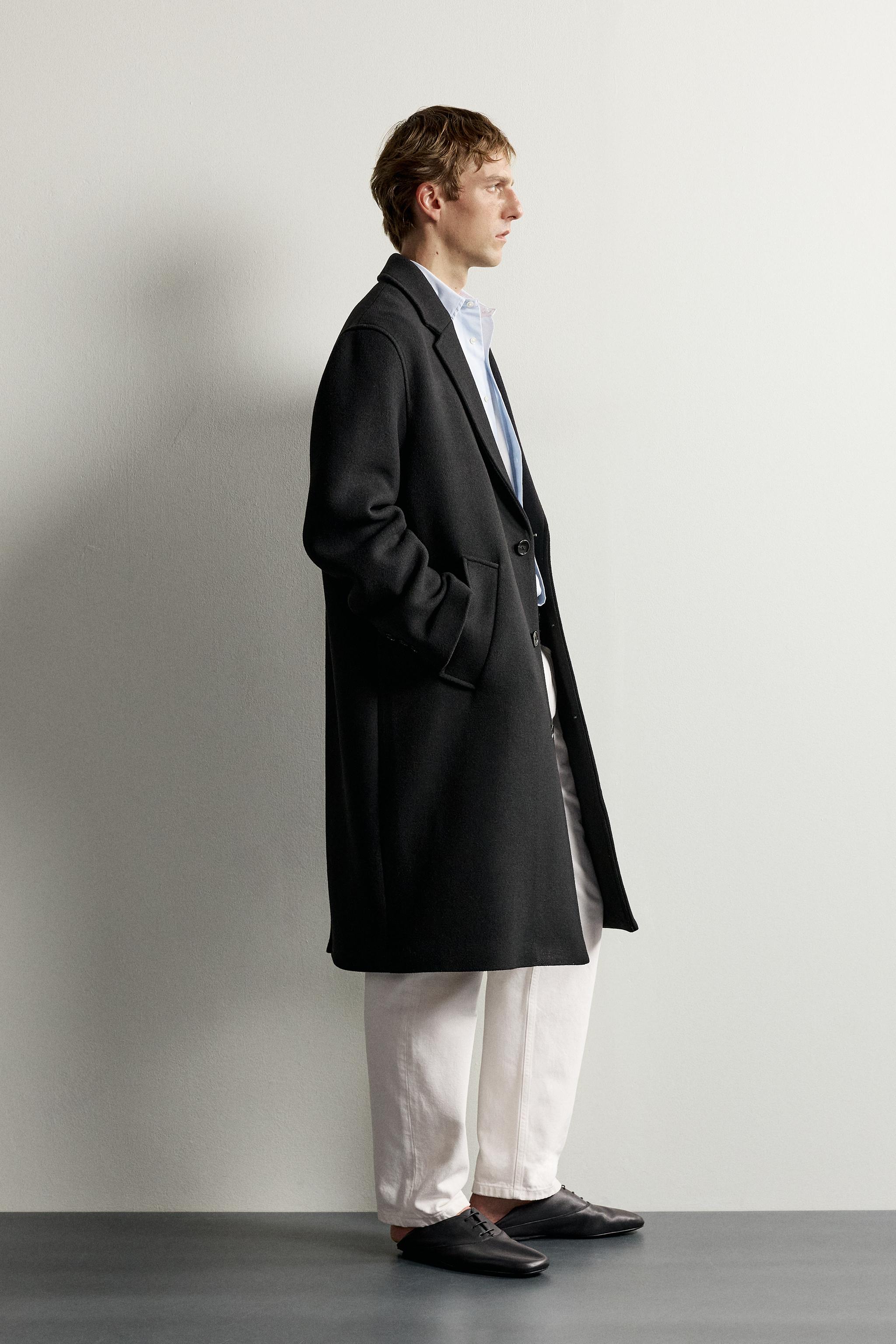 Мужские куртки Zara WOOL-BLEND RELAXED-FIT COAT — фото 4