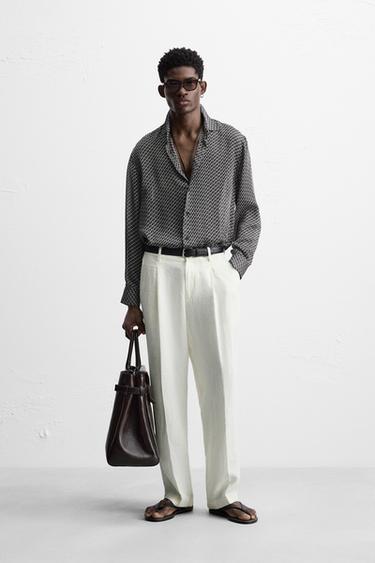 Zara GEOMETRIC PRINT SHIRT - Black - Image 0