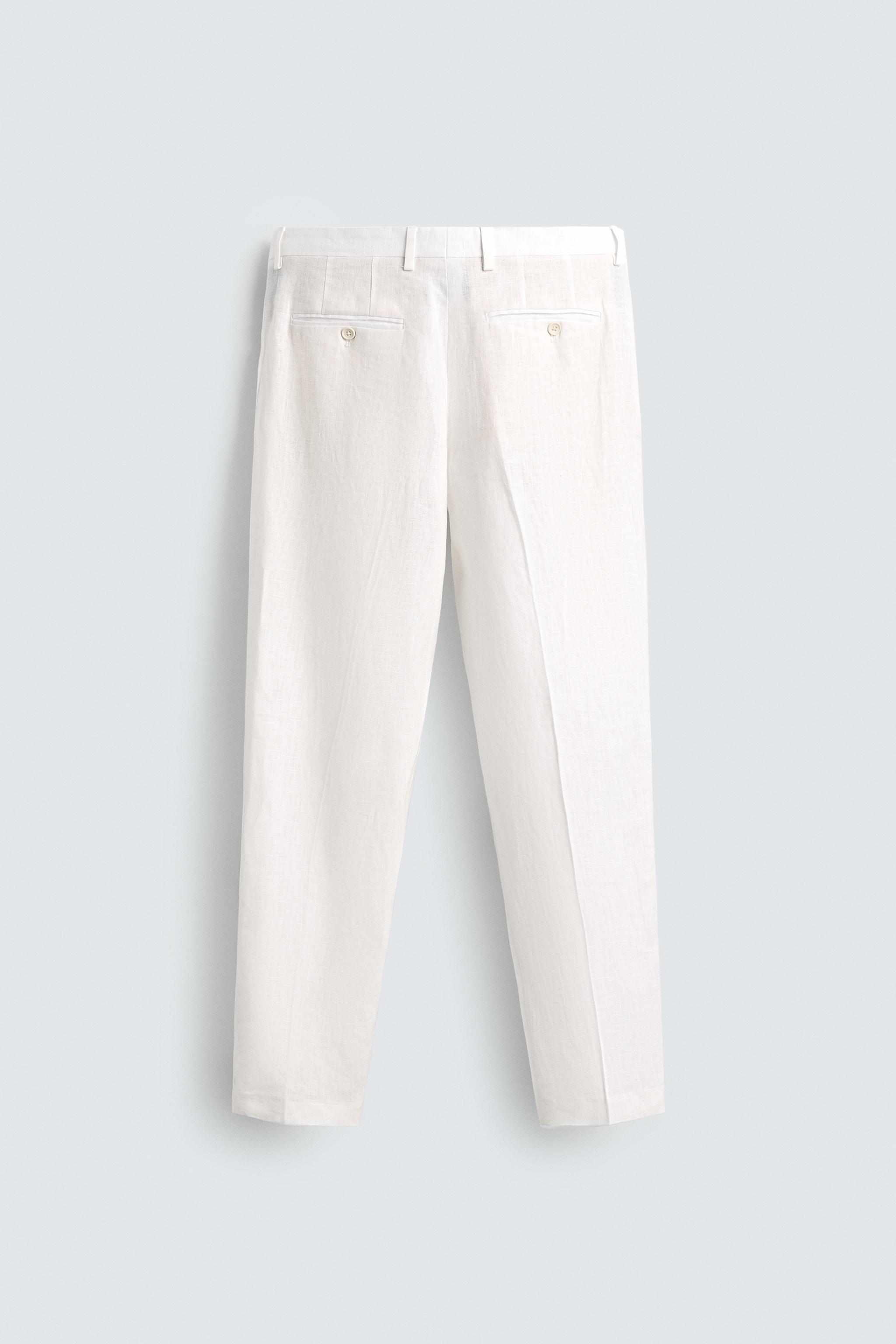 PANTALON REGULAR FIT 100 % LIN