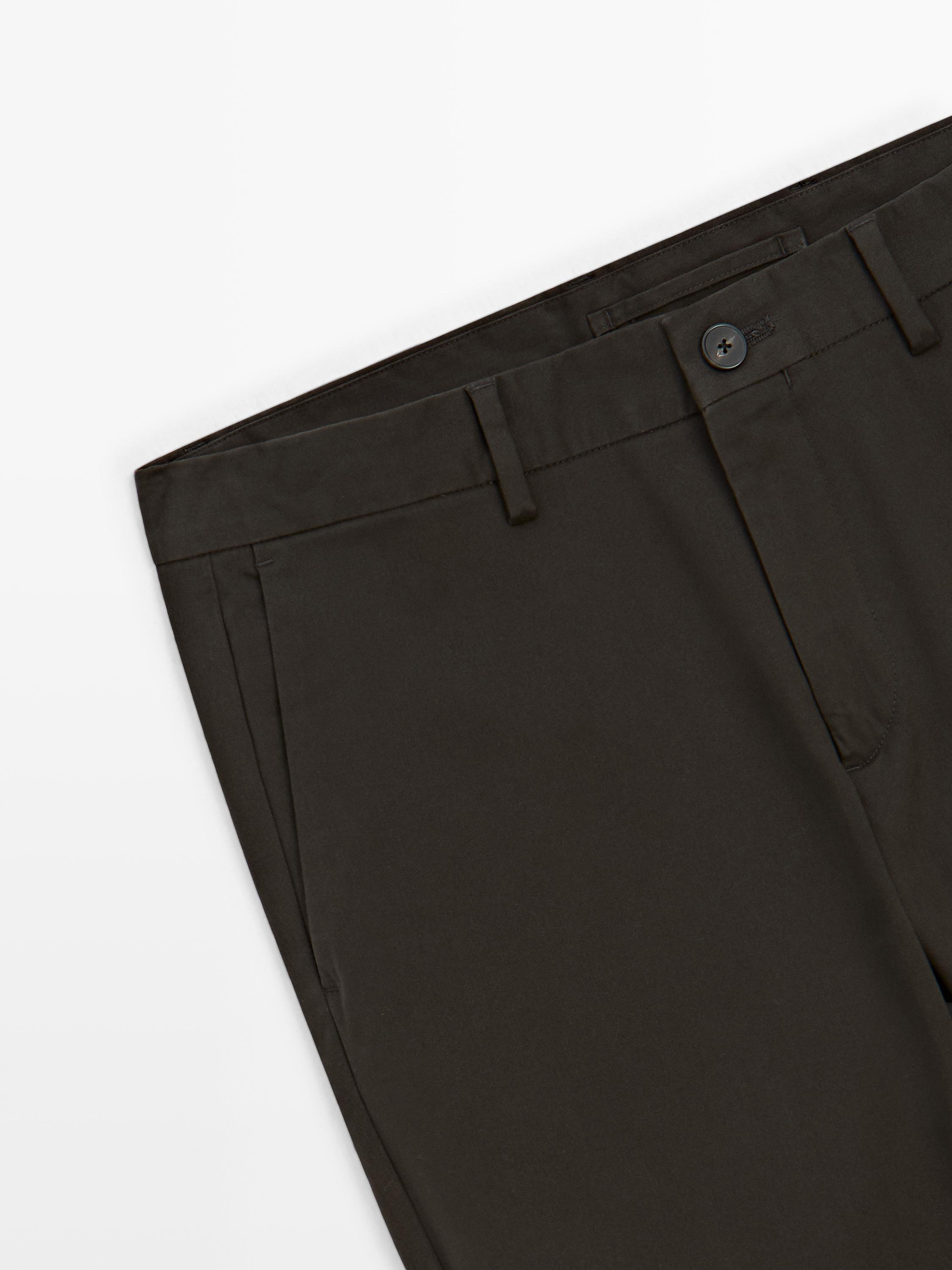 Slim fit cotton trousers