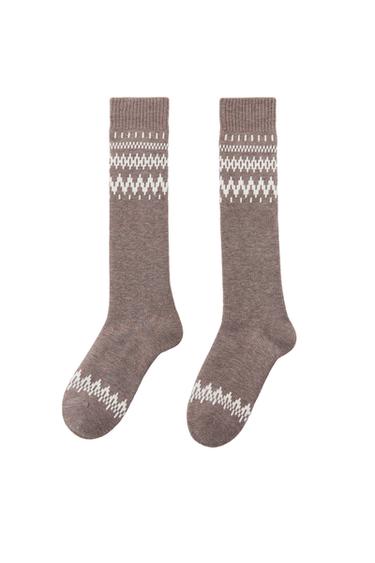 SKISOKKEN COLLECTIE - Licht mink van Zara