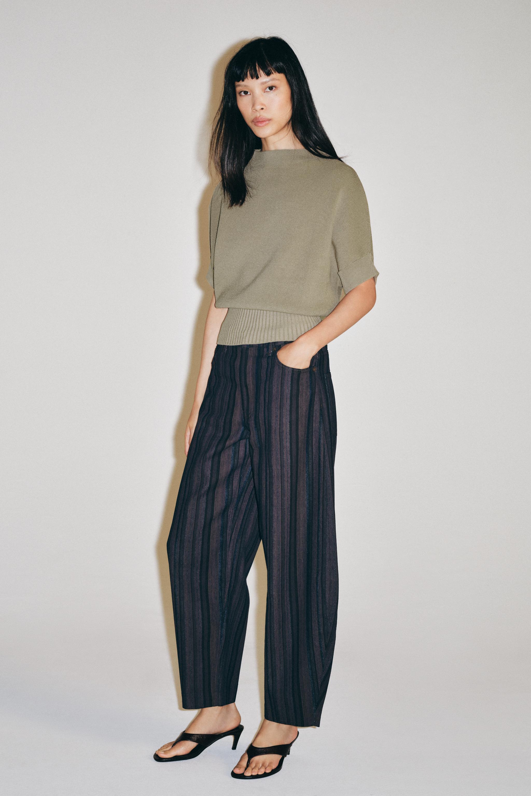 ZW COLLECTION HIGH-RISE TAPERED JEANS — Brown