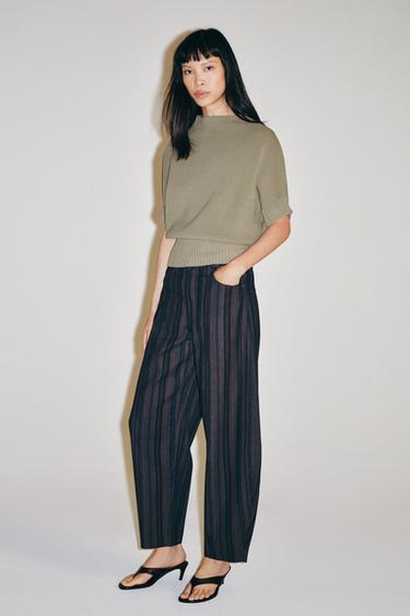 ZW COLLECTION HIGH-WAIST TAPERED JEANS - Brown by Zara