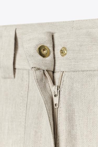 PANTALON DROIT SURPIQÛRES - Sable de Zara - Image 8