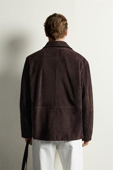 SUEDE POCKET JACKET — Chocolate 3