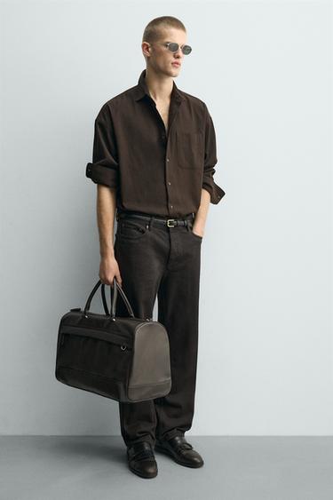 TEXTURED TRAVEL BAG - Brown by Zara - Image 0