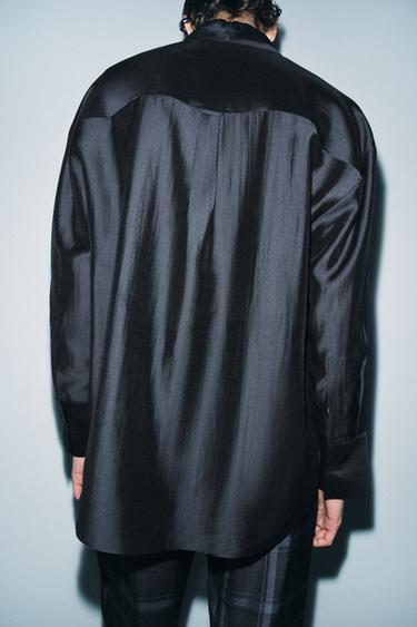 SHIRT WITH POCKETS AND TIE ZW COLLECTION - Navy blue by Zara