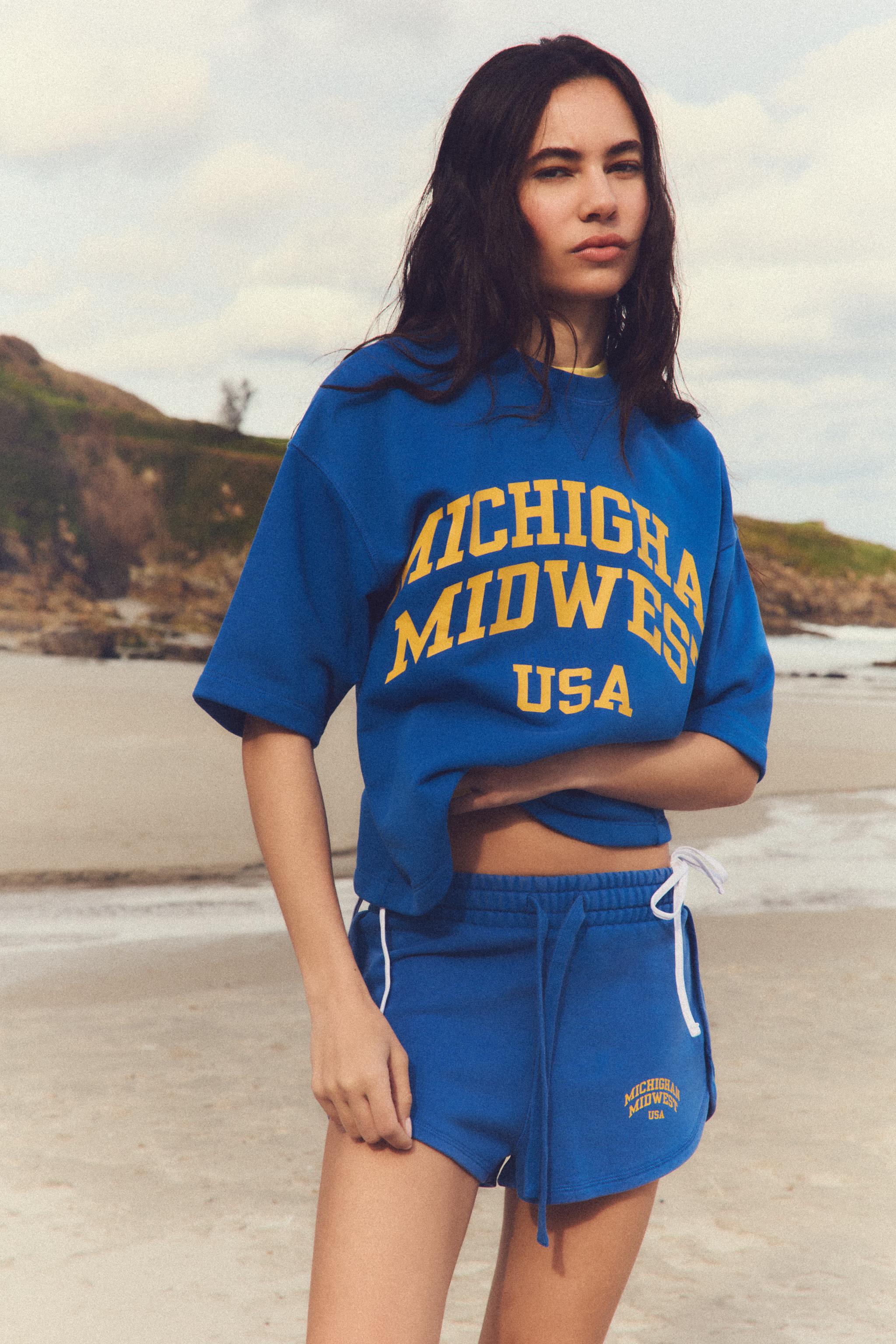 WASHED EFFECT TEXT SWEATSHIRT - Blue | ZARA Canada