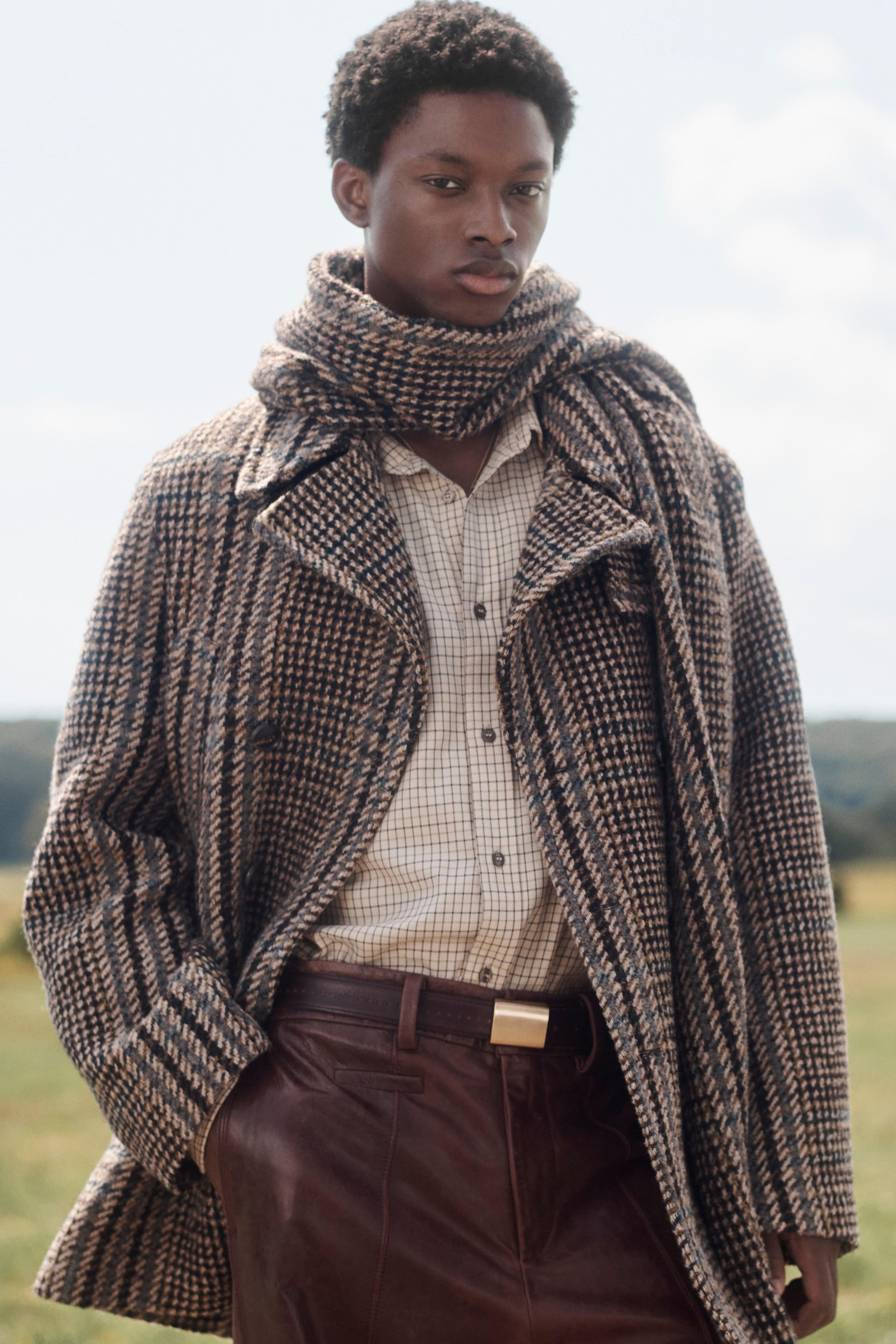 LIMITED EDITION PLAID SHORT COAT WITH SCARF