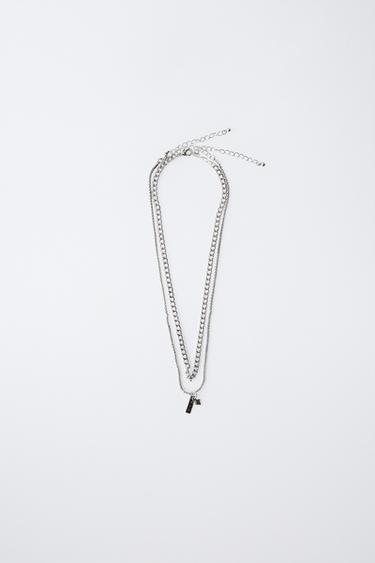 PACK OF TWO CHAIN NECKLACES - Dark silver by Zara - Image 0