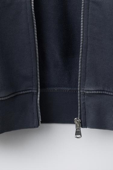 FELPA CON CERNIERA EFFETTO SLAVATO ROLLING STONES © - Grigio antracite di Zara