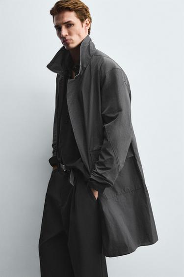 LIGHTWEIGHT TECHNICAL PARKA - Anthracite Grey by Zara - Image 4