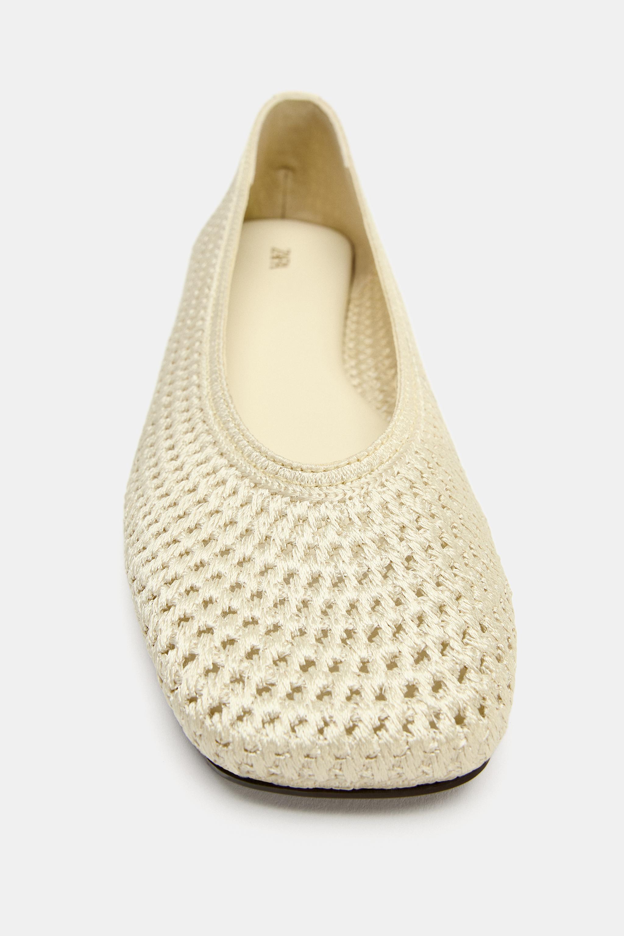 Обувь Zara BRAIDED EFFECT BALLET FLATS — фото 6