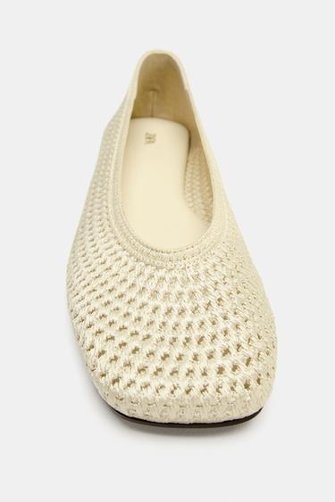 BALLERINES EFFET TRESSÉ - Jaune clair de Zara - Image 5