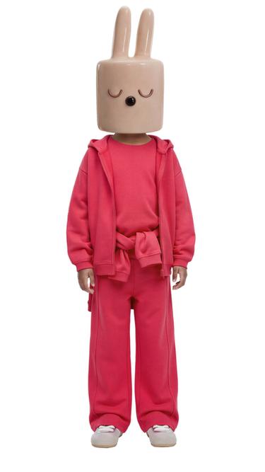 ENSFARVET INTERLOCK T-SHIRT - jordbær fra Zara