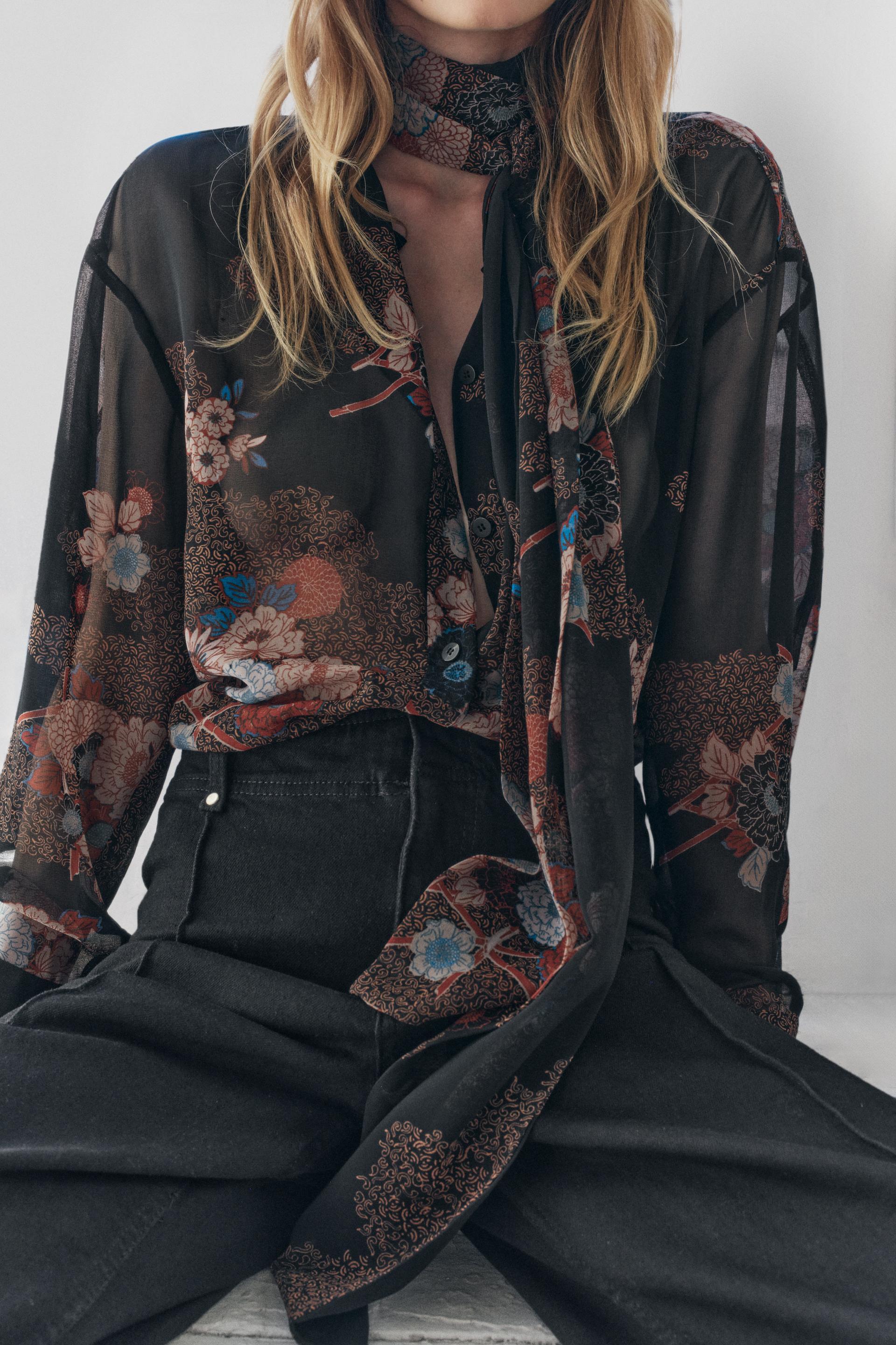 Top met bloemetjes print zara sale