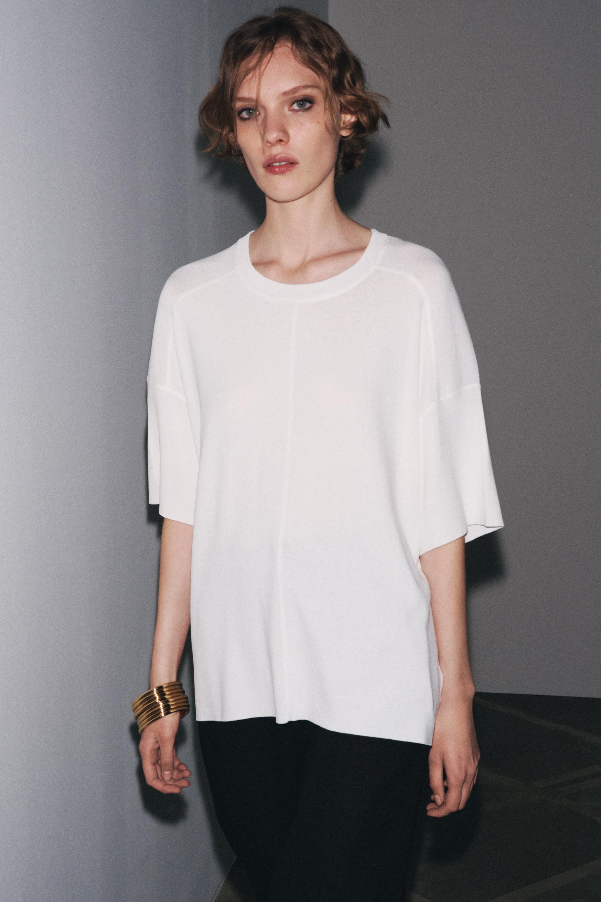 TOP OVERSIZE EN MAILLE UNIE