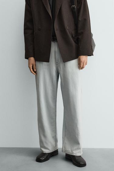 LIGHTWEIGHT LOOSE WIDE-LEG JEANS - Light blue by Zara