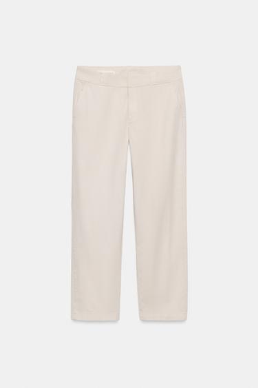 CALÇA DE ALGODÃO 100% - Cru da Zara - Imagem 0