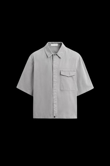 OVERSHIRT MIT TASCHE IN VERWASCHENER OPTIK - Grau von Zara - Bild 0