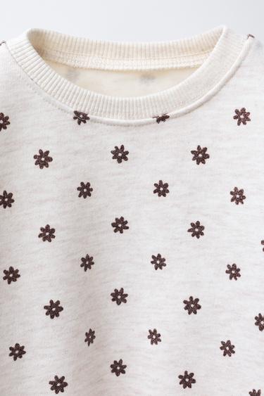 SHINY PRINT SWEATSHIRT - Sand / Marl by Zara