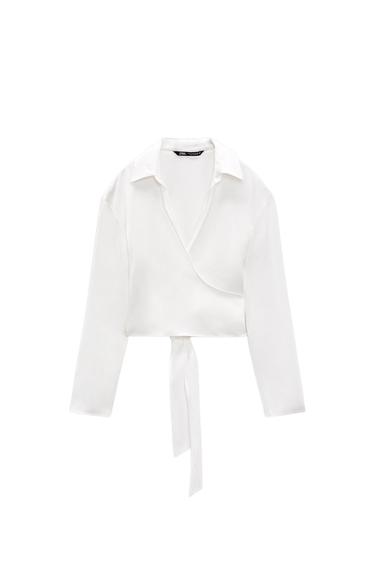SATIN SHIRT WITH BOW