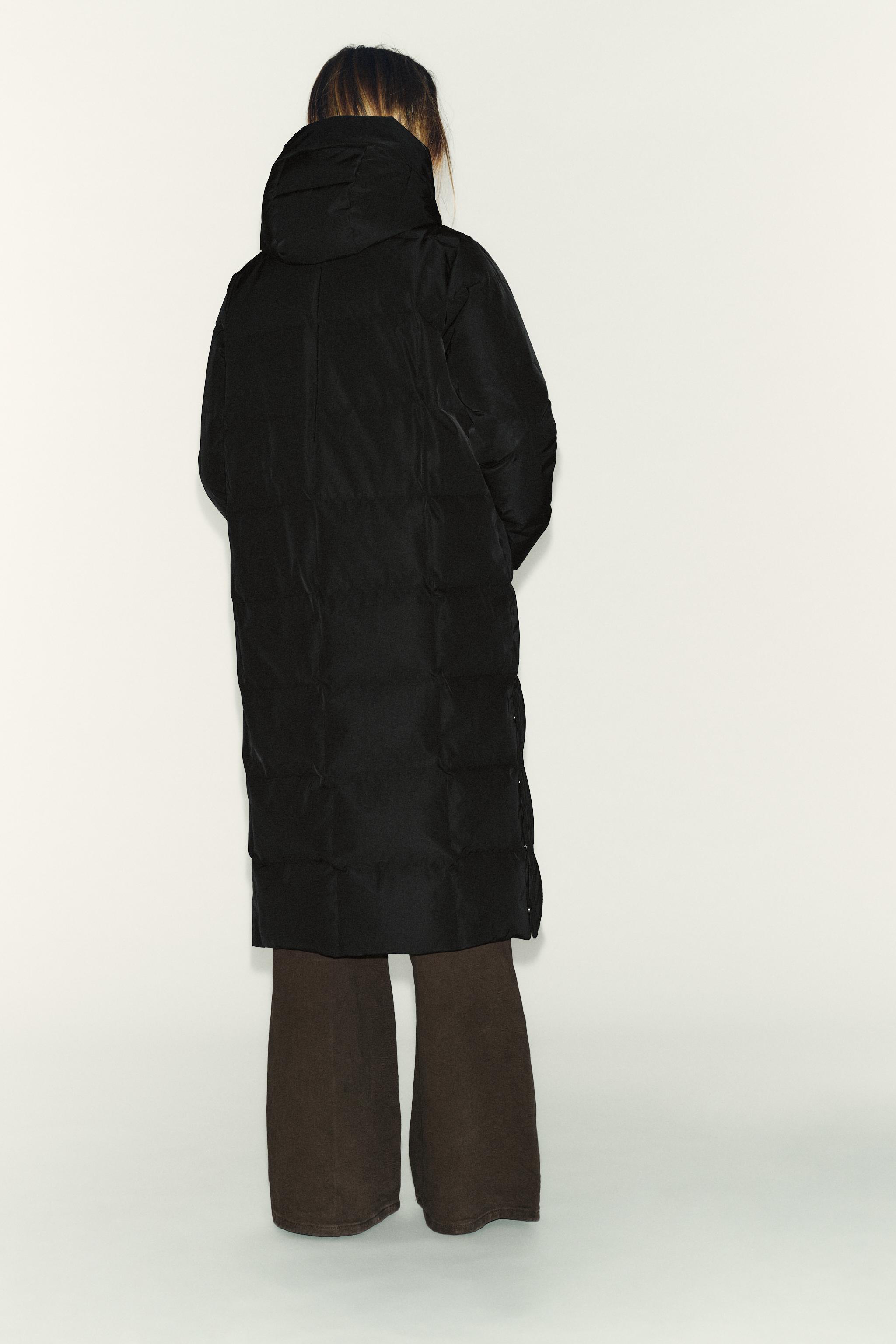 LONG WATER REPELLENT WINDPROOF HOODED DOWN JACKET