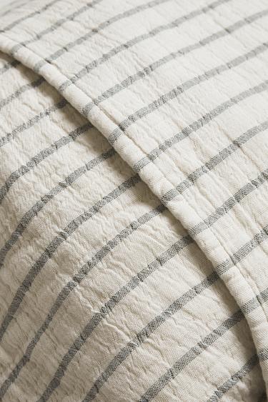 CHILDREN'S STRIPED MUSLIN CUSHION COVER FOR BEDSPREADS - Green / Blue by Zara - Image 4