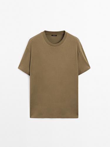 Zara 100% cotton medium weight T-shirt - Oil