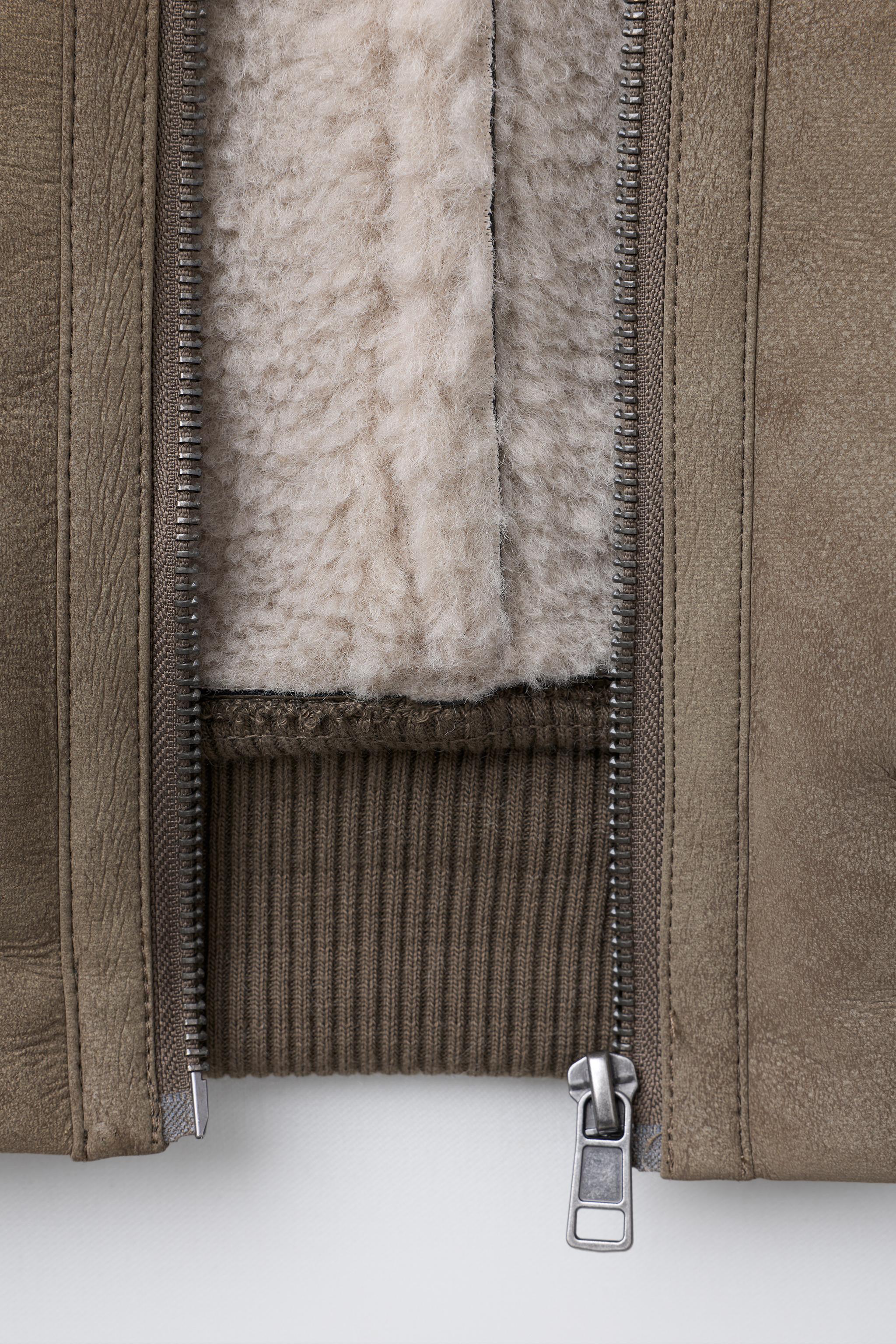 BLOUSON BOMBER DOUBLE FACE EFFET MOUTON