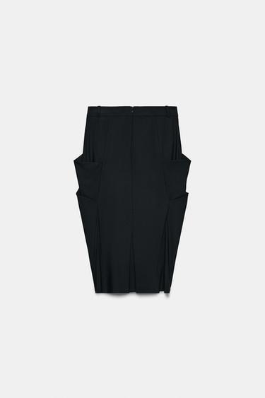 JUPE À POCHES DRAPÉES ZW COLLECTION - Noir de Zara - Image 6