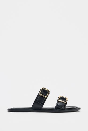 DOUBLE BUCKLE SANDALS - Black by Zara