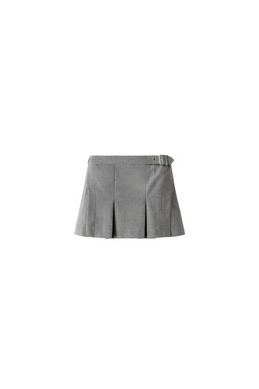 BOX PLEAT SKIRT WITH BUCKLE