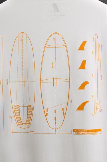SURF BOARD PRINT T-SHIRT - White by Zara