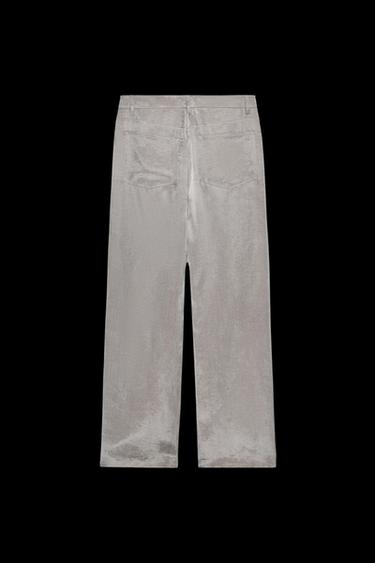 PANTALÓN FLUIDO SATINADO ZW COLLECTION - Gris claro de Zara