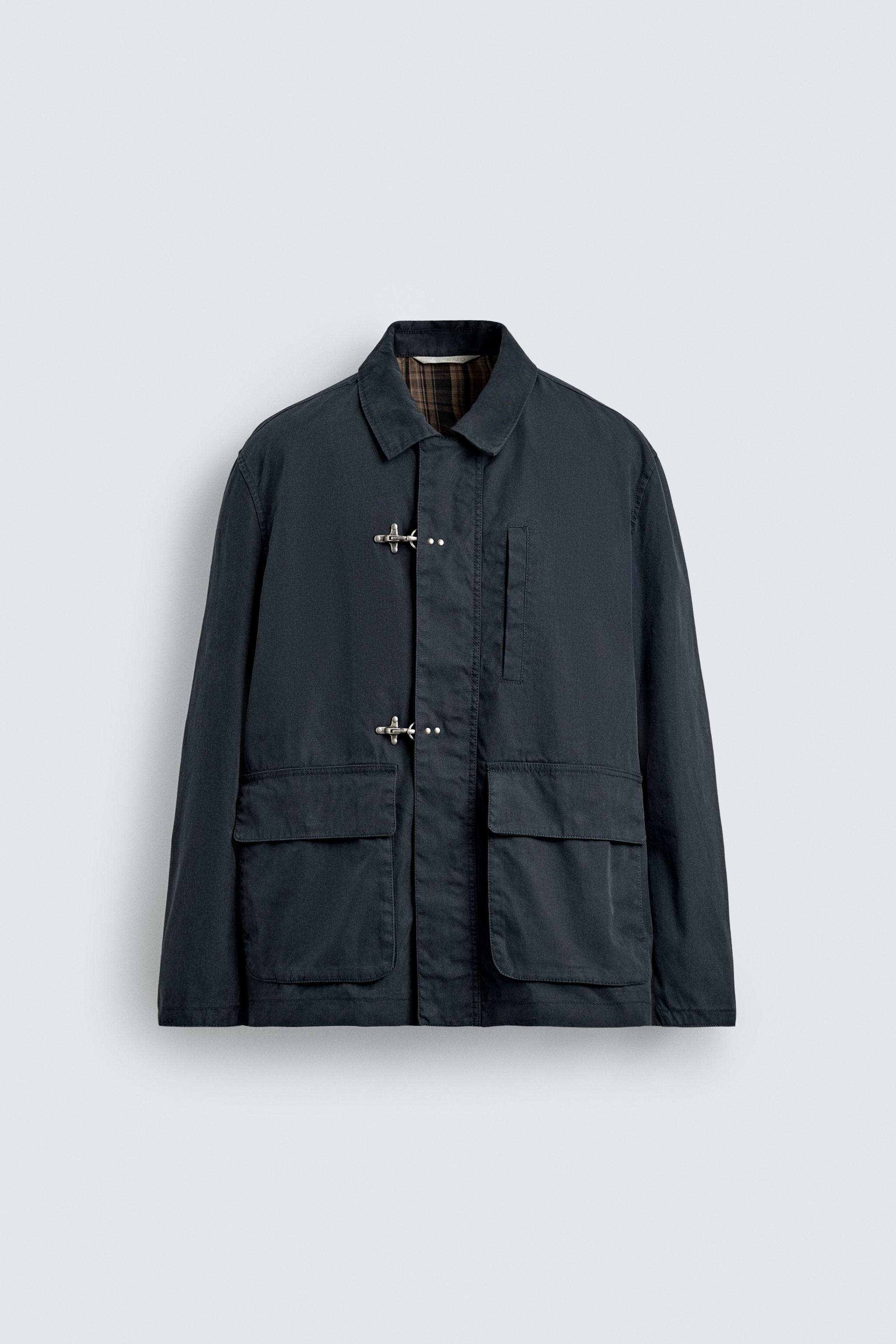 Relaxed FIT Parka With Fireman Clasps - Navy blue