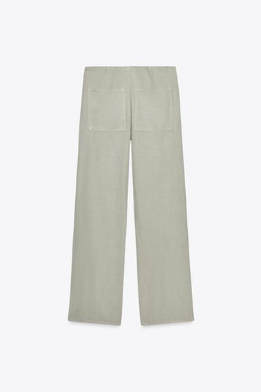 STRAIGHT PYJAMA TROUSERS - Oil by Zara - Image 4