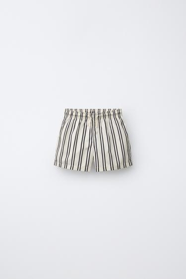 2-6 YEARS / STRIPED SWIM SHORTS - Ecru / Black by Zara - Image 0