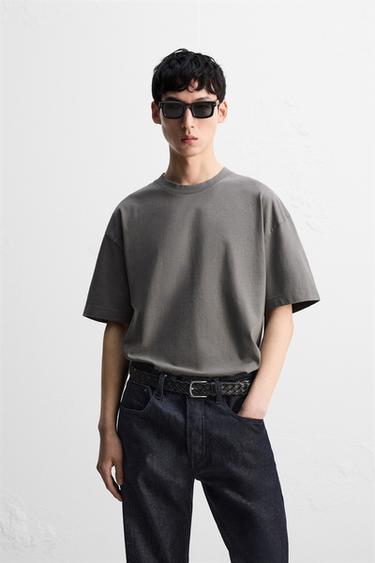 Zara 基本款重型T恤 - 煤灰色