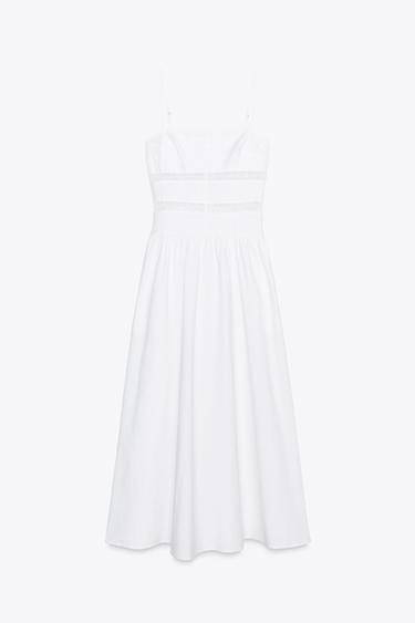 EMBROIDERED POPLIN DRESS - White by Zara