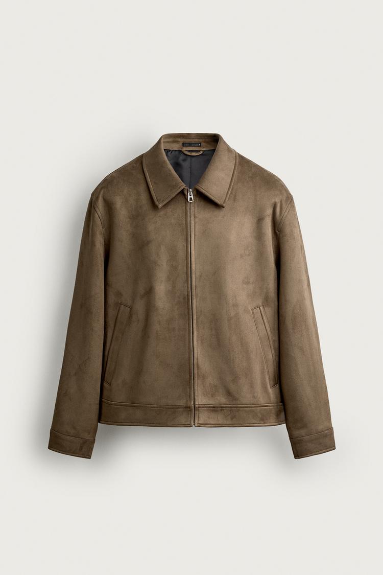 Chaqueta de gamuza sintética de corte regular 7