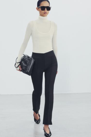 ZW COLLECTION SEWN-CREASE PANTS — Black 1