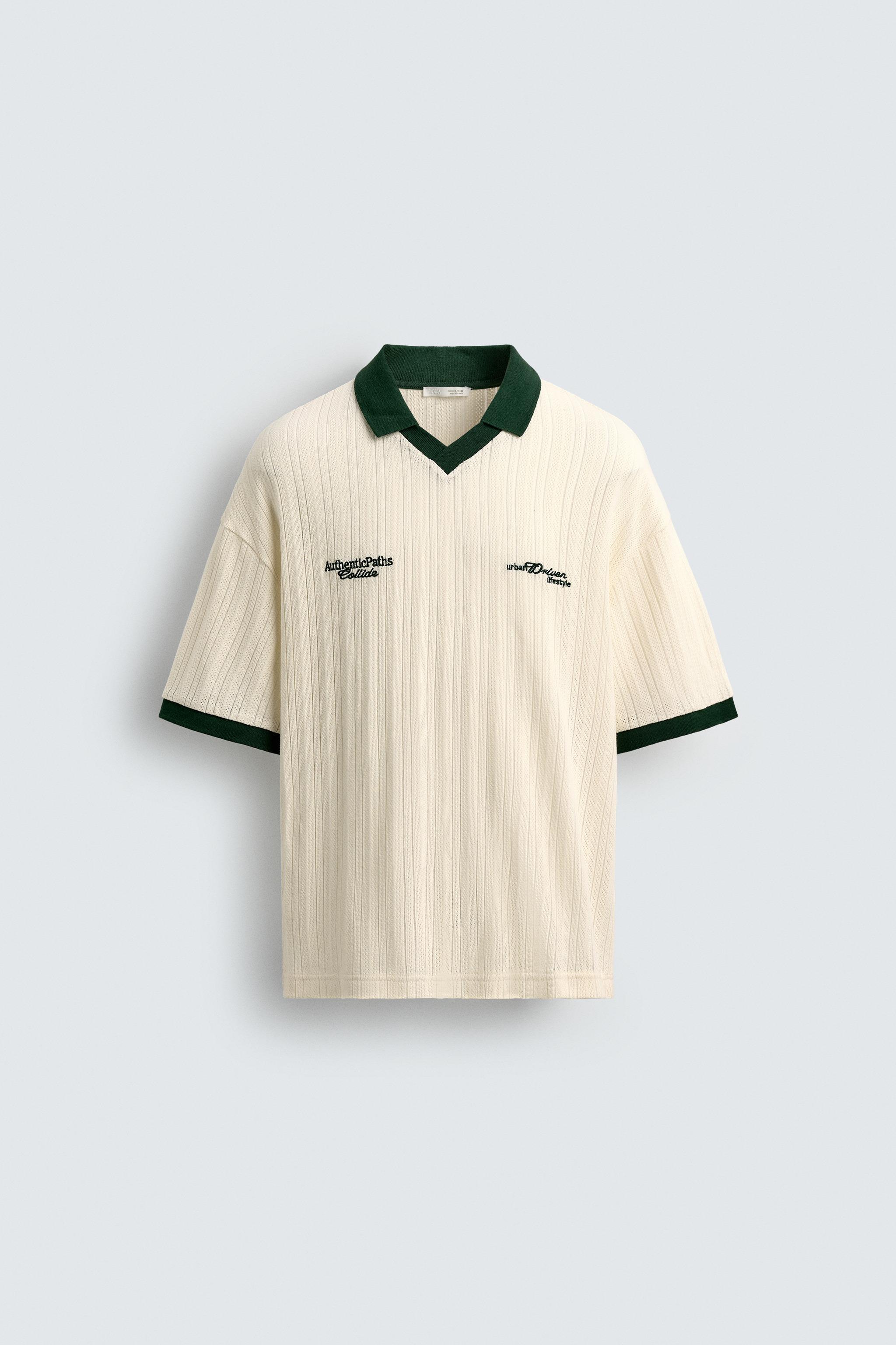 JACQUARD TEXTURED POLO SHIRT - Bottle green | ZARA South Africa