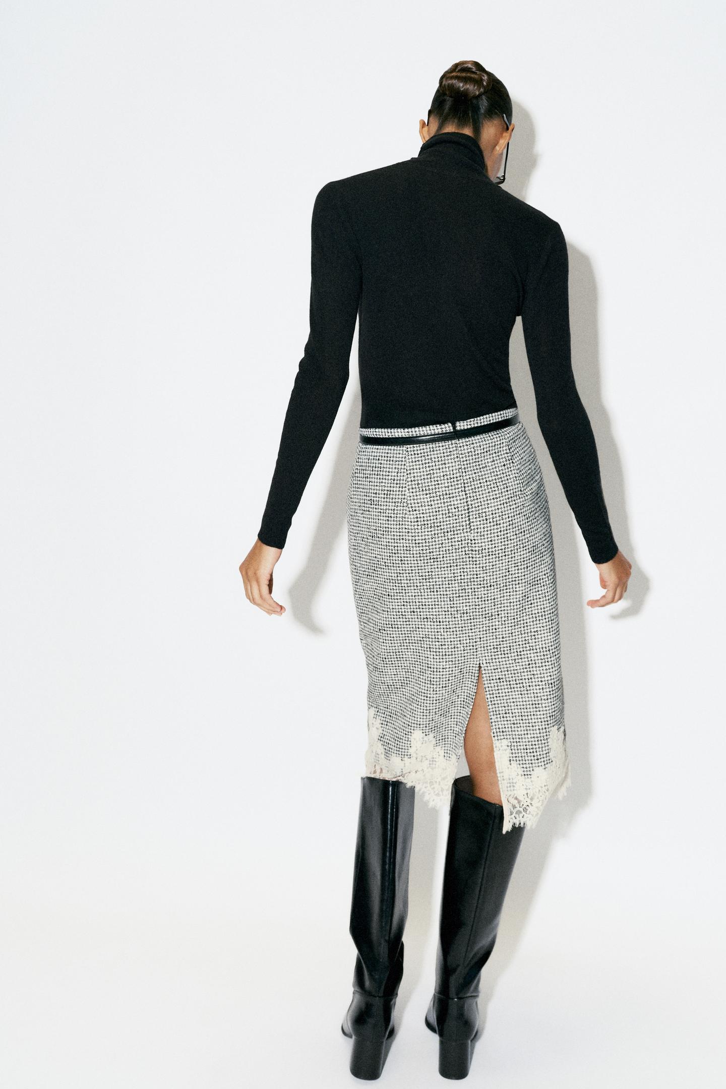 Женский свитер Zara Fine Knit High Neck, цвет: Чёрный — фото 4