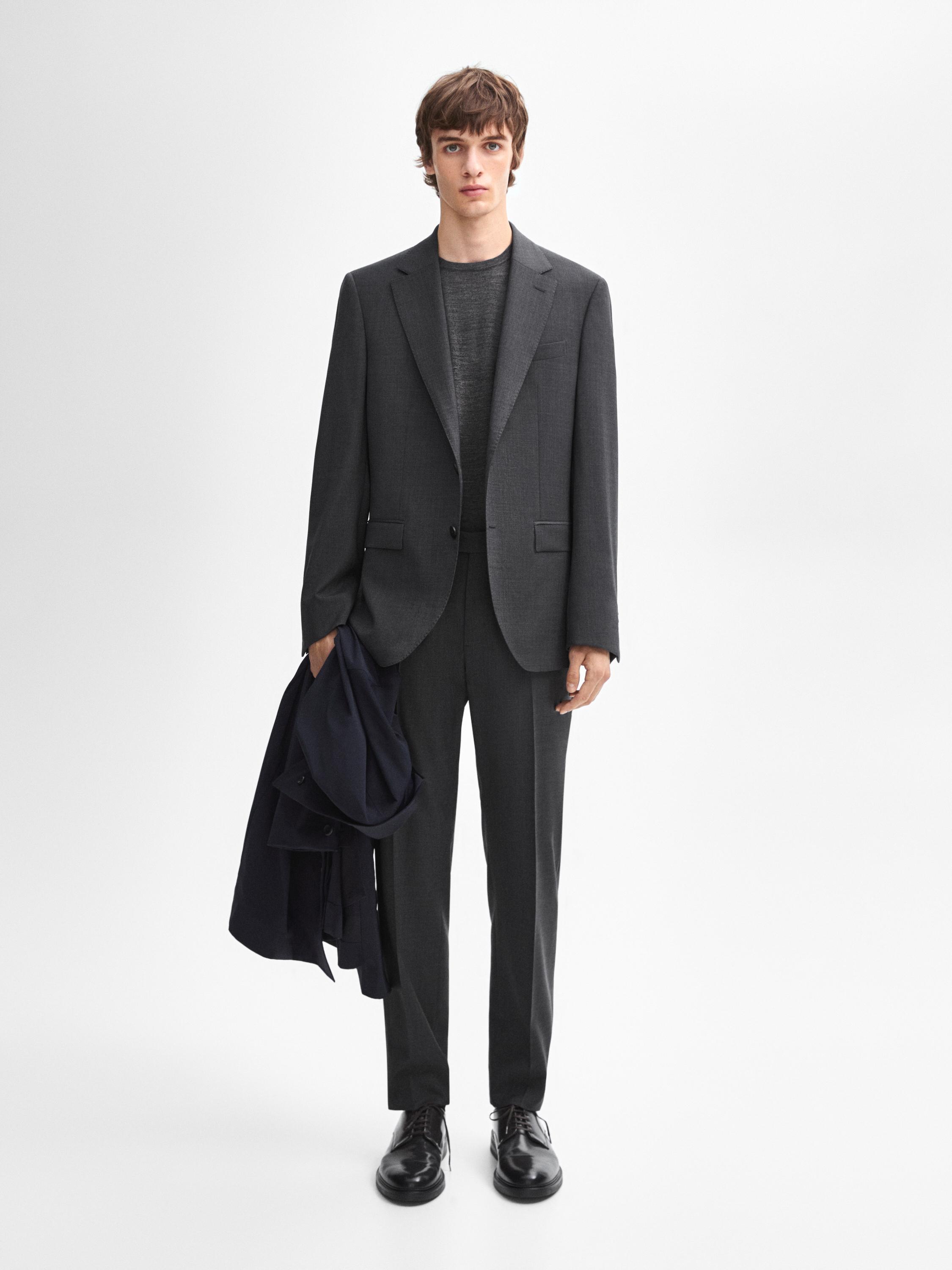 100% wool suit blazer - Gray | ZARA United States
