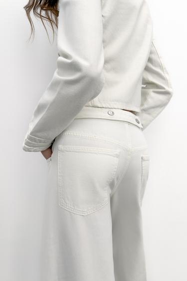 TRF BALLOON MID-WAIST JEANS WITH BELT LOOP DETAIL - White by Zara - Image 5