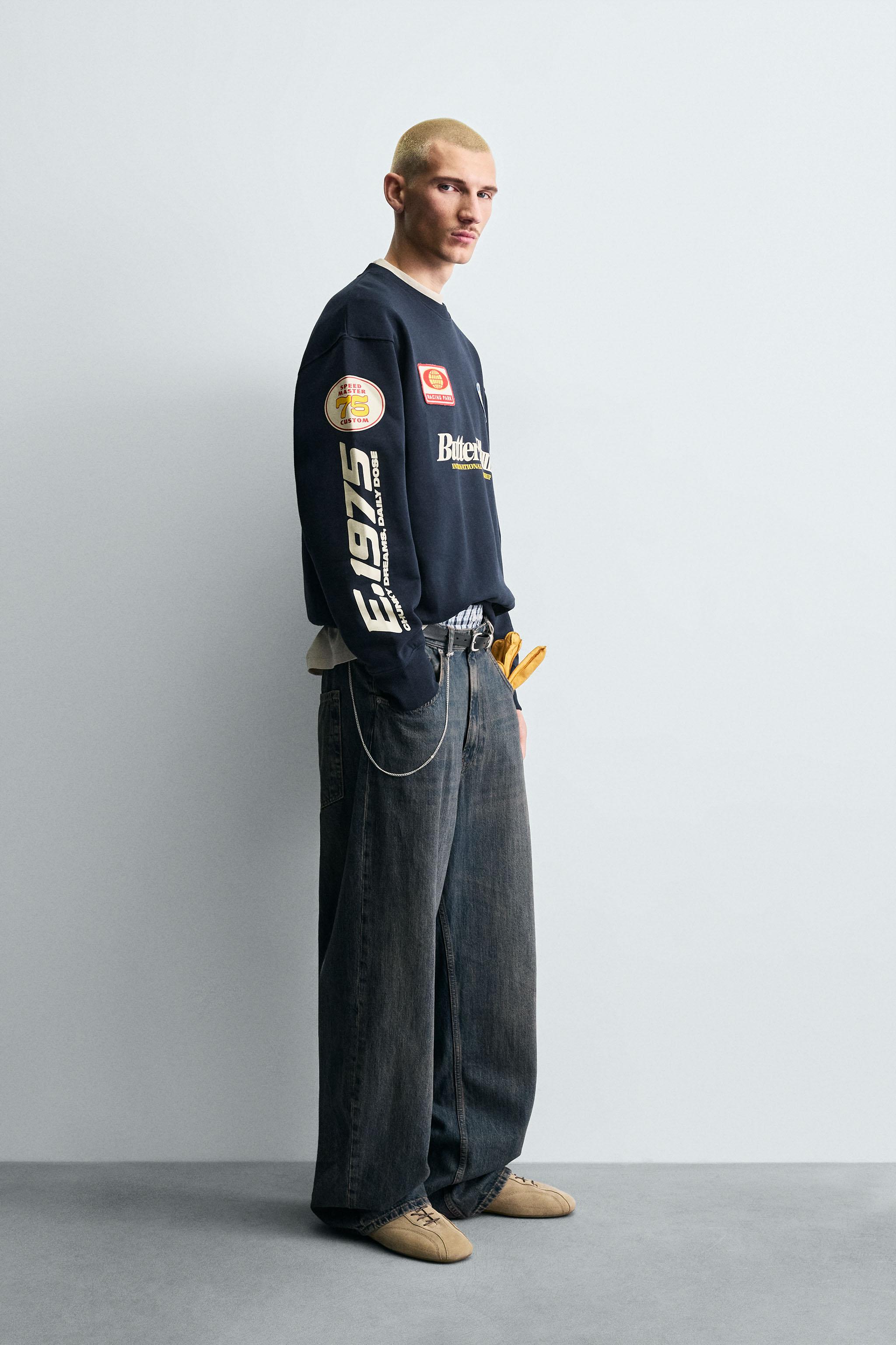 SWEAT COL ROND AVEC PIÈCES