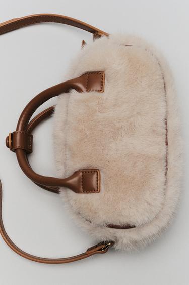 BOWLING SHEEPSKIN CROSSBODY BAG - Ecru White by Zara